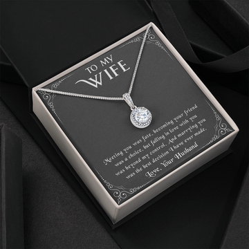 litzzy To my Wife - Meeting you was fate - Eternal Hope Necklace - Necklace Gift For Her, Wife, Girlfriend, Anniversary, Wedding, Valentine, Birthday with Message Card Jewelry   