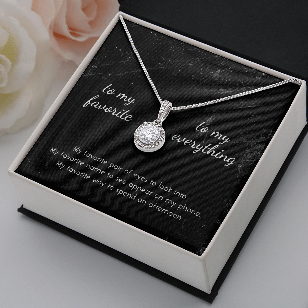 litzzy To My Favorite, To My Everything Eternal Hope Necklace - Gifts For Wife Necklace Valentines Day Custom Made Romantic Gift For My Best Wife Ever    