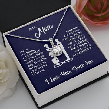 litzzy Litzzy Eternal Hope Necklace To My Mom, Always My Mother Necklace for Mom from Son Jewelry Two Tone Box  