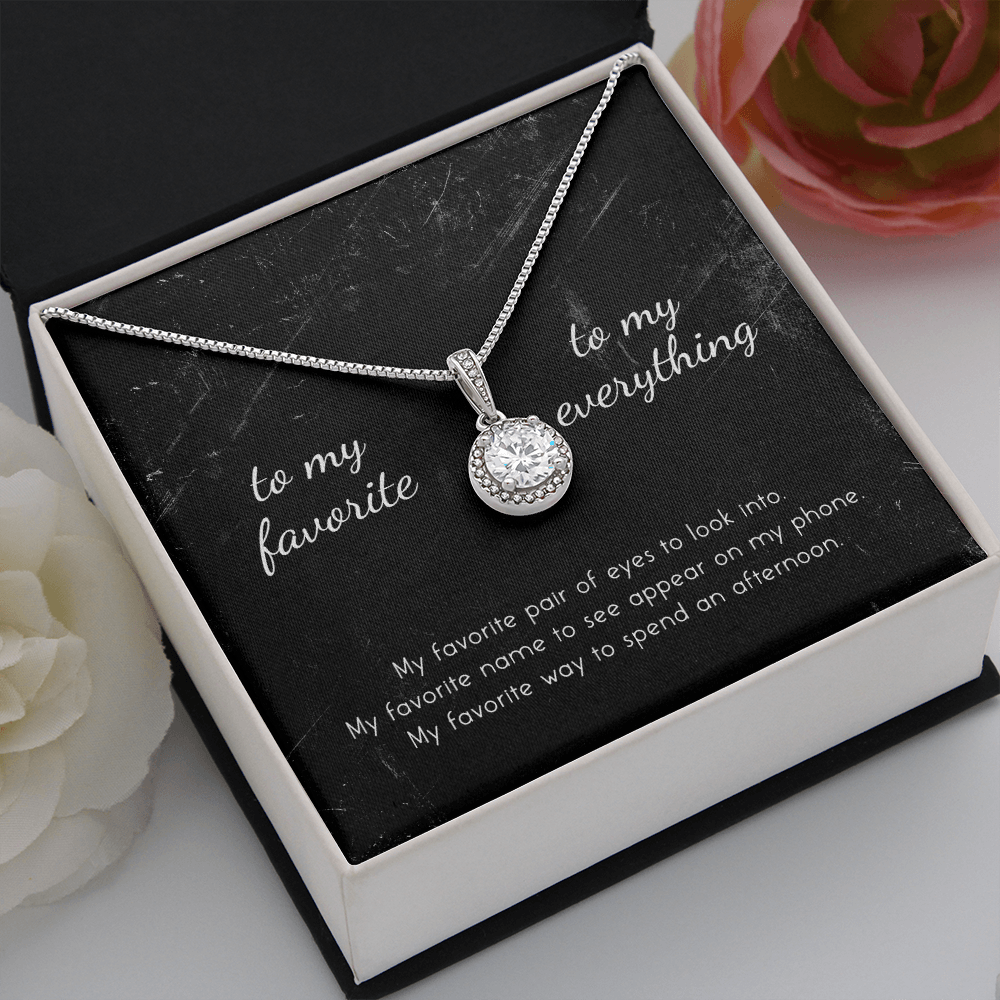 litzzy To My Favorite, To My Everything Eternal Hope Necklace - Gifts For Wife Necklace Valentines Day Custom Made Romantic Gift For My Best Wife Ever    