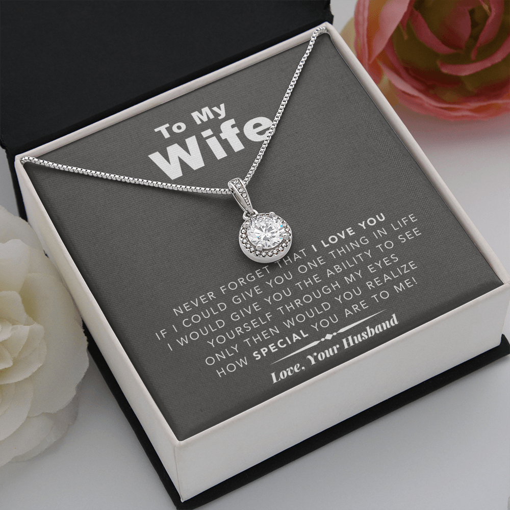 litzzy To My Wife - Never Forget That I Love You - Eternal Hope Necklace - Necklace Gift For Her, Wife, Girlfriend, Anniversary, Wedding, Valentine, Birthday with Message Card Jewelry   