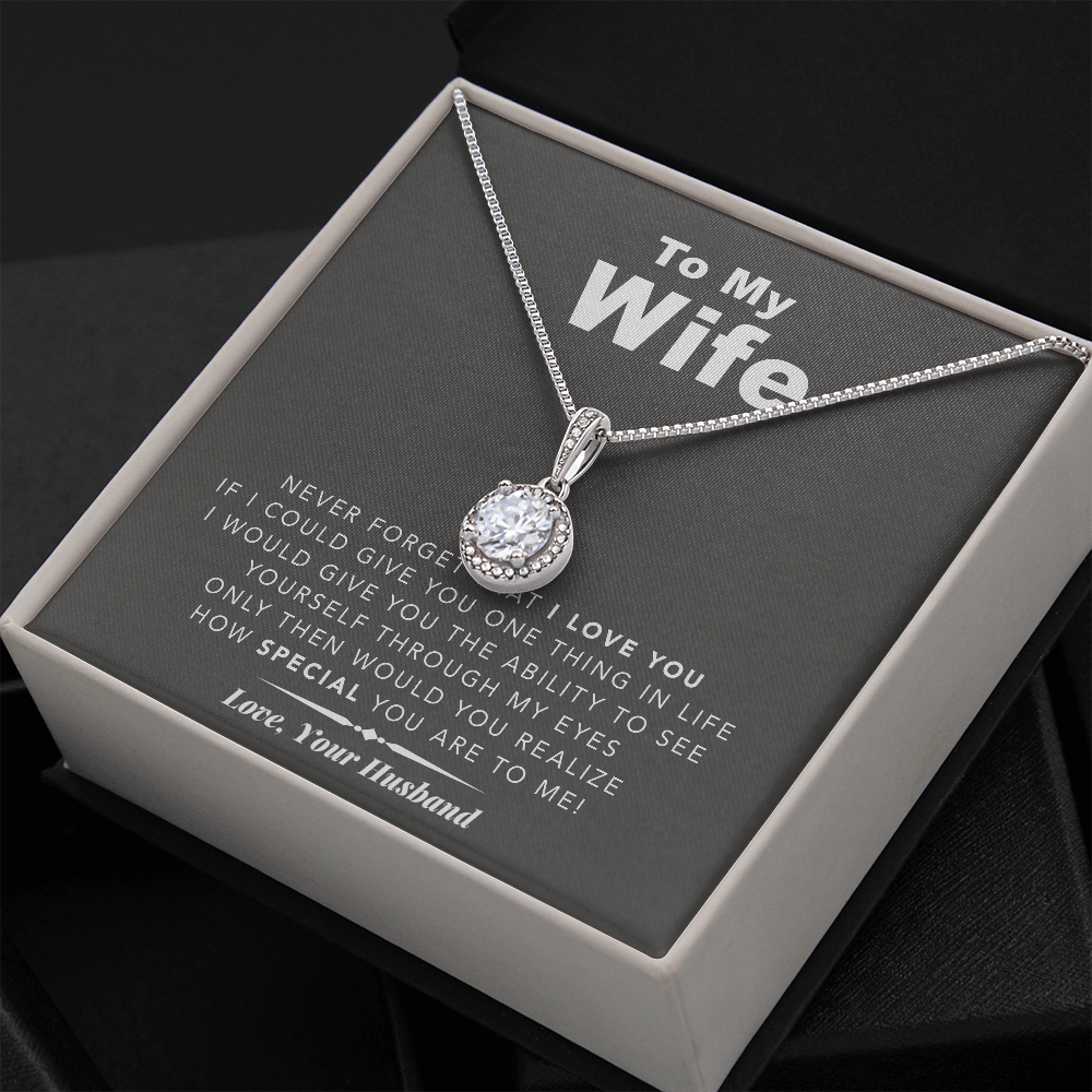litzzy To My Wife - Never Forget That I Love You - Eternal Hope Necklace - Necklace Gift For Her, Wife, Girlfriend, Anniversary, Wedding, Valentine, Birthday with Message Card Jewelry   