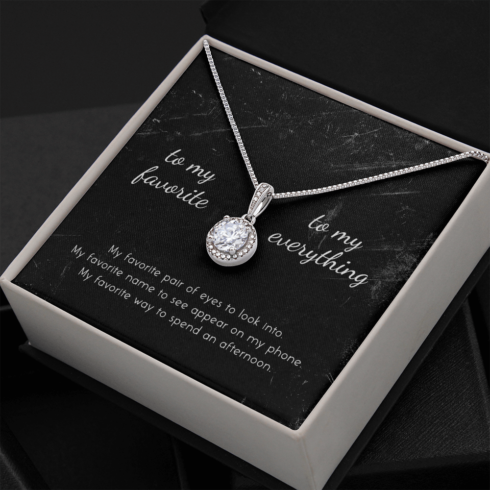 litzzy To My Favorite, To My Everything Eternal Hope Necklace - Gifts For Wife Necklace Valentines Day Custom Made Romantic Gift For My Best Wife Ever    