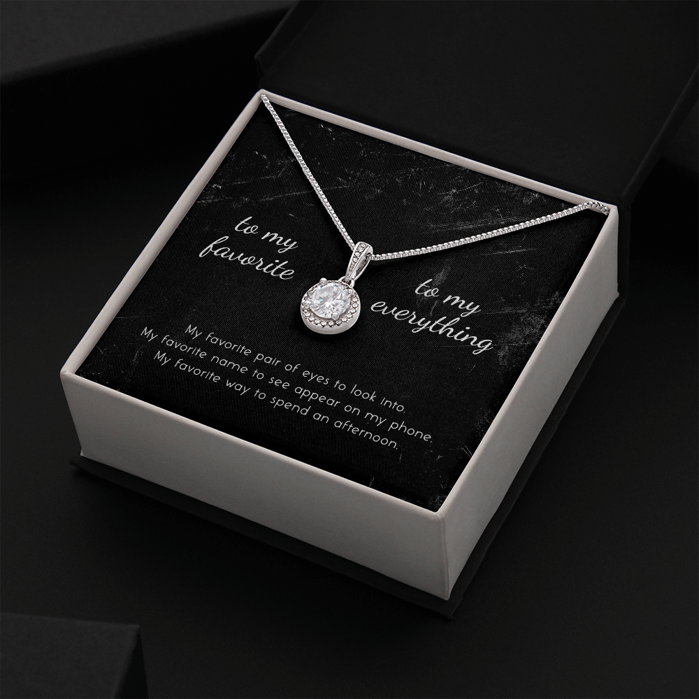 litzzy To My Favorite, To My Everything Eternal Hope Necklace - Gifts For Wife Necklace Valentines Day Custom Made Romantic Gift For My Best Wife Ever    