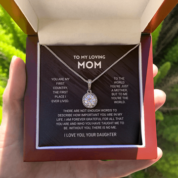 litzzy Mom - You're The World - Eternal Hope Necklace - Litzzy Mother's Day Gifts Necklace Jewelry Mahogany Style Luxury Box  