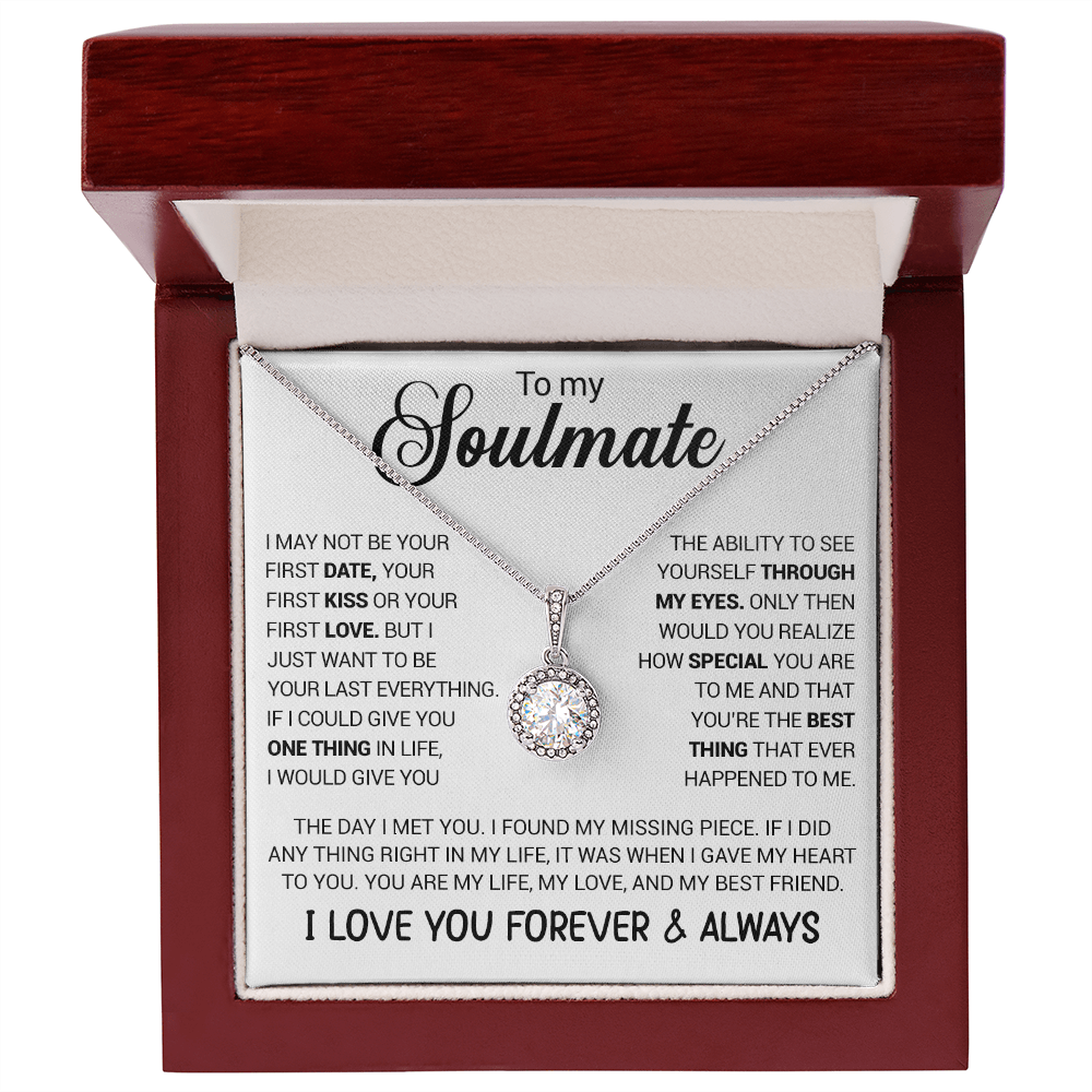 litzzy To My Soulmate - You're The Best Thing That Ever Happened To Me - Eternal Hope necklace - To My Soulmate, Gift For Soulmate Jewelry Mahogany Style Luxury Box  