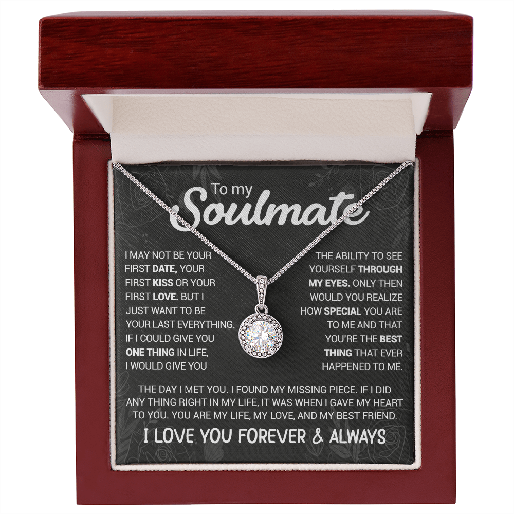 litzzy To My Soulmate - You're The Best Thing That Ever Happened To Me - Eternal Hope necklace - To My Soulmate, Gift For Soulmate Jewelry Mahogany Style Luxury Box  