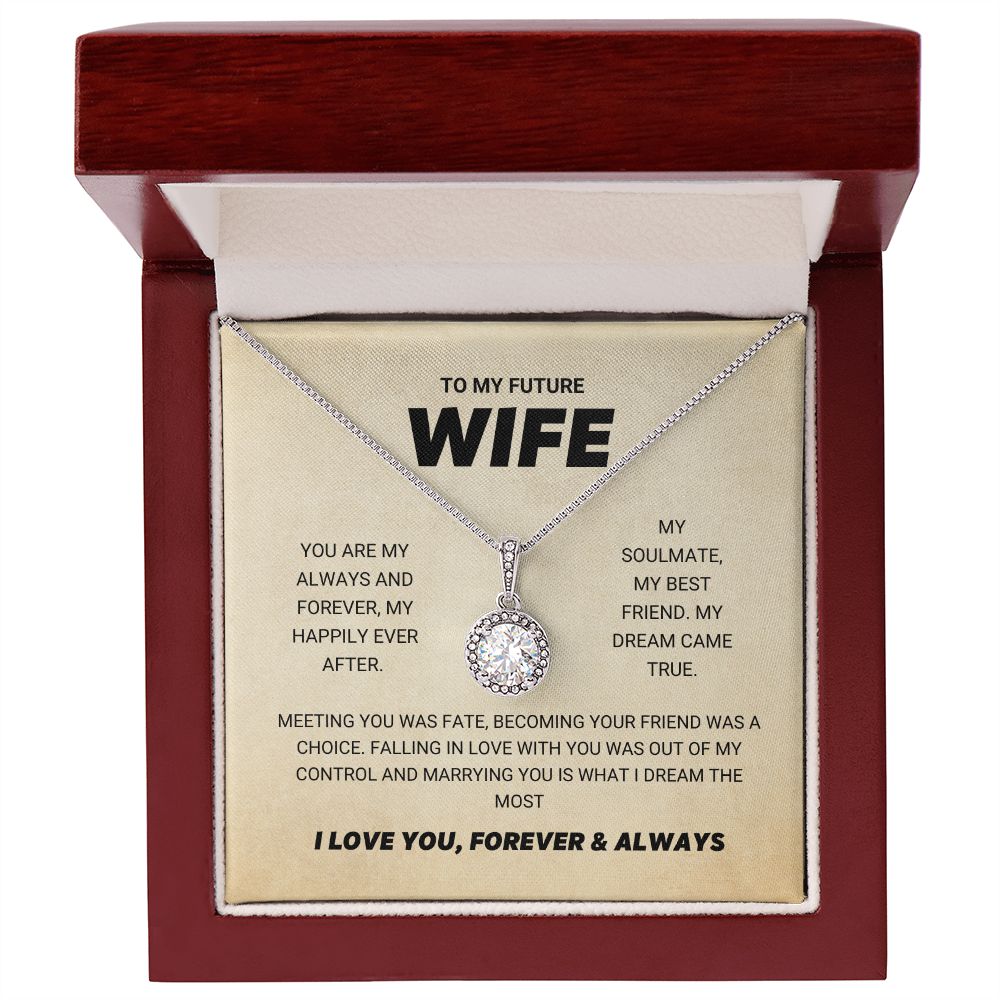 litzzy To My Future Wife - Always And Forever - Eternal Hope Necklace - To My Future Wife, Gift For Future Wife Jewelry Luxury Box w/ LED  