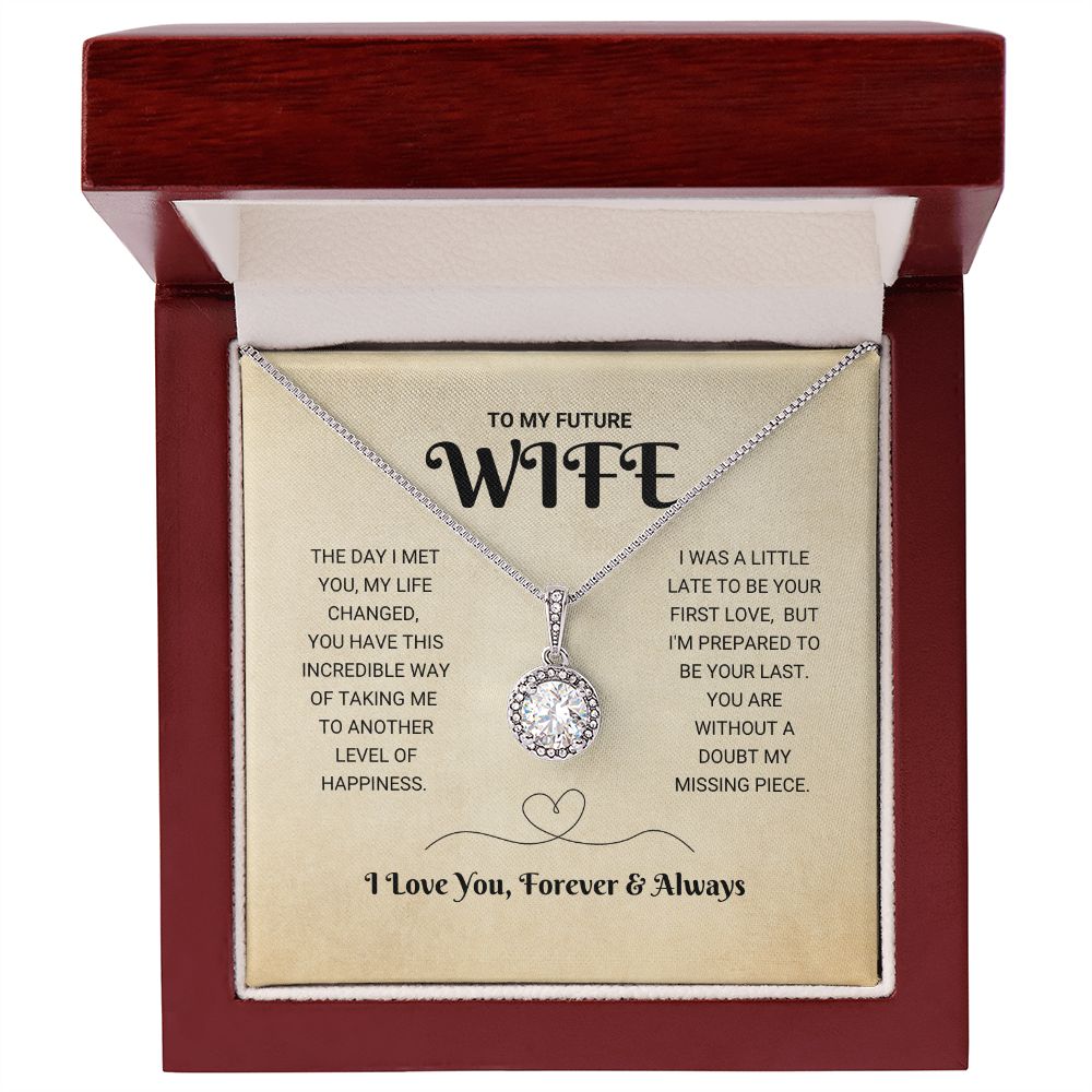 litzzy To My Future Wife - My Missing Piece - Eternal Hope Necklace - To My Future Wife, Gift For Future Wife Jewelry Luxury Box w/ LED  