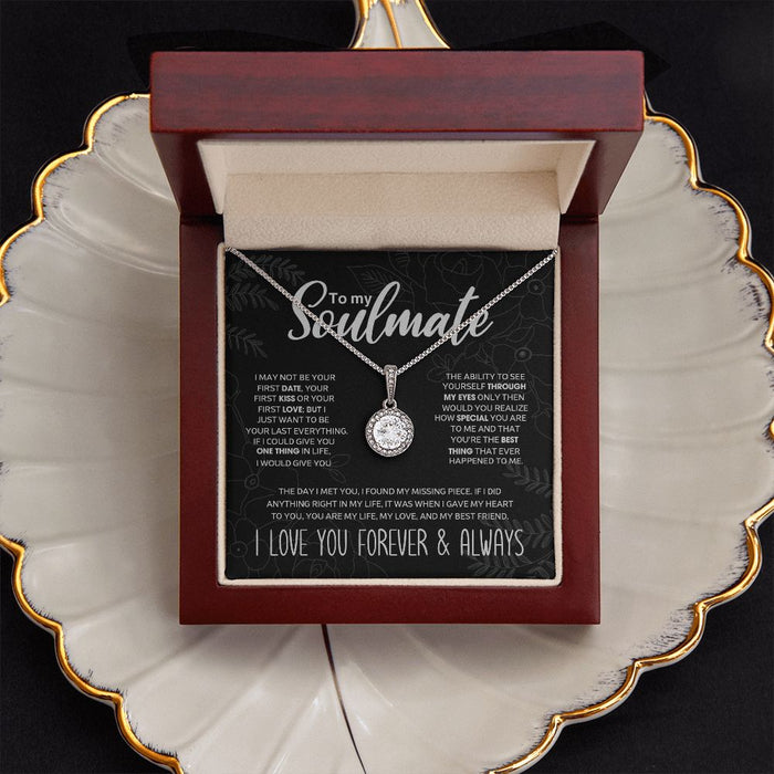 litzzy To My Soulmate - "My Life, Love & Best Friend" Sparkling Pendant - Necklace Gift Set - Gift For Soulmate - Valentine's Day Gift Jewelry   