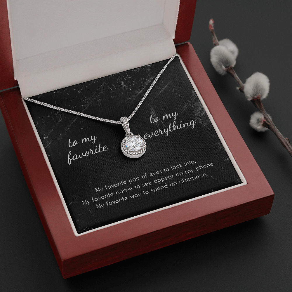 litzzy To My Favorite, To My Everything Eternal Hope Necklace - Gifts For Wife Necklace Valentines Day Custom Made Romantic Gift For My Best Wife Ever    