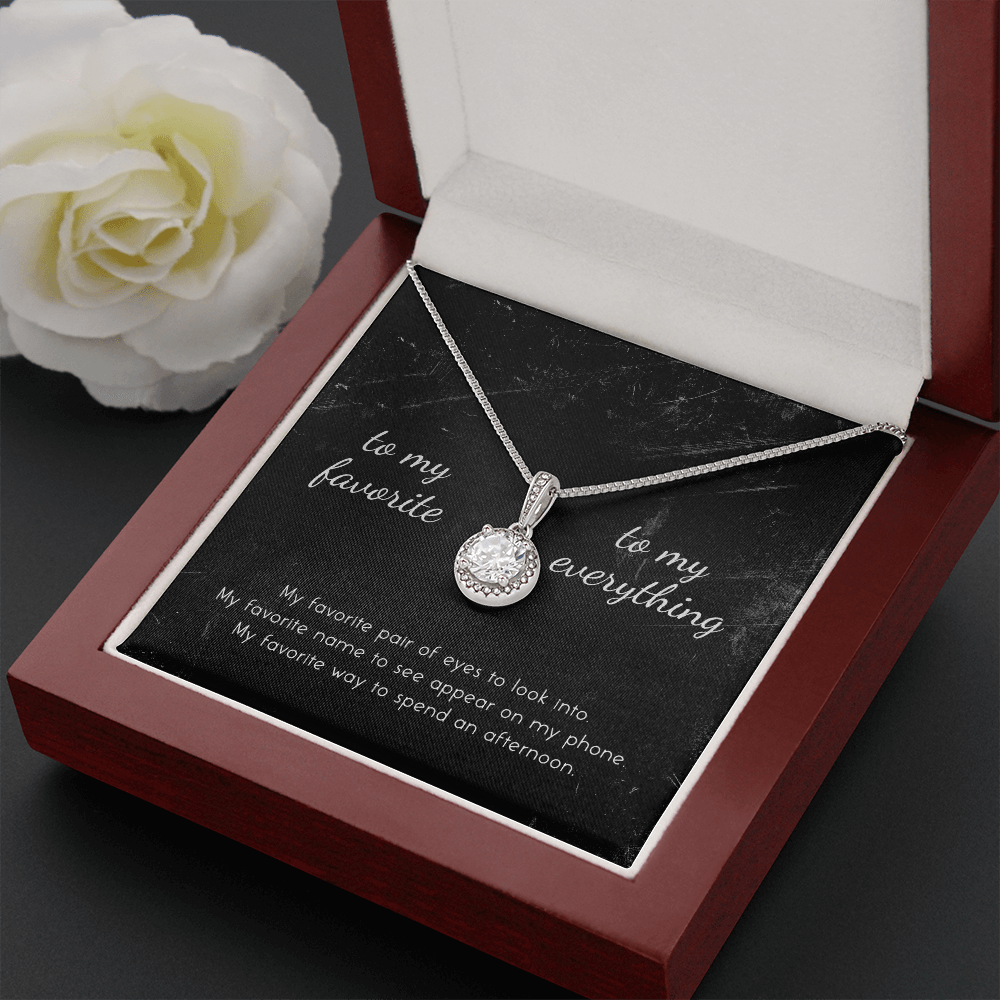 litzzy To My Favorite, To My Everything Eternal Hope Necklace - Gifts For Wife Necklace Valentines Day Custom Made Romantic Gift For My Best Wife Ever    