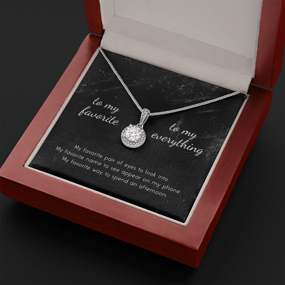 litzzy To My Favorite, To My Everything Eternal Hope Necklace - Gifts For Wife Necklace Valentines Day Custom Made Romantic Gift For My Best Wife Ever    