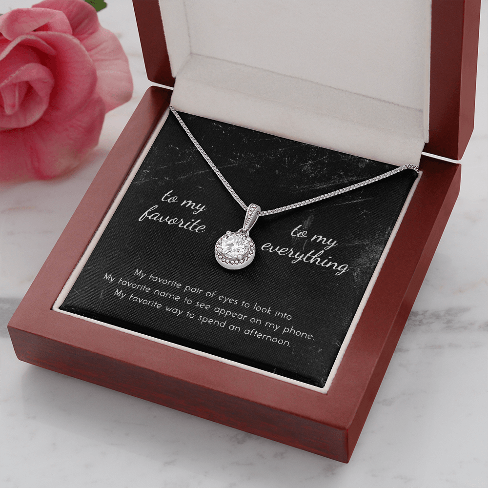 litzzy To My Favorite, To My Everything Eternal Hope Necklace - Gifts For Wife Necklace Valentines Day Custom Made Romantic Gift For My Best Wife Ever    