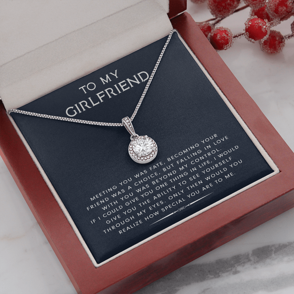 litzzy To My Girlfriend - How Special You Are To Me - Eternal Hope Necklace - Necklace Gift For Her, Wife, Girlfriend, Anniversary, Wedding, Valentine, Birthday with Message Card Jewelry Mahogany Style Luxury Box  