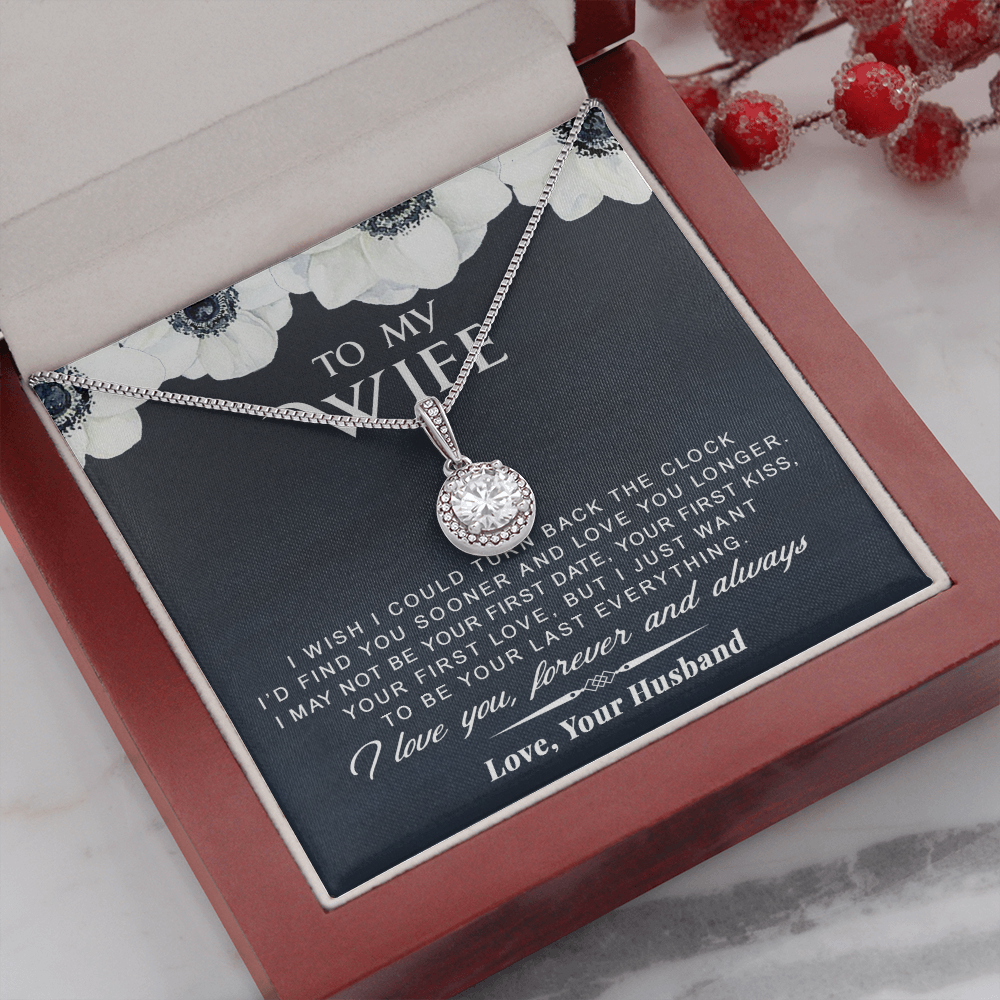 litzzy To My Wife - Turn Back The Clock - Gift For Valentine, Mother's Day, Birthday, Anniversary - Eternal Hope Necklace - Necklace Gift For Her, Wife, Girlfriend, Anniversary, Wedding, Valentine, Birthday with Message Card Jewelry Mahogany Style Luxury Box  
