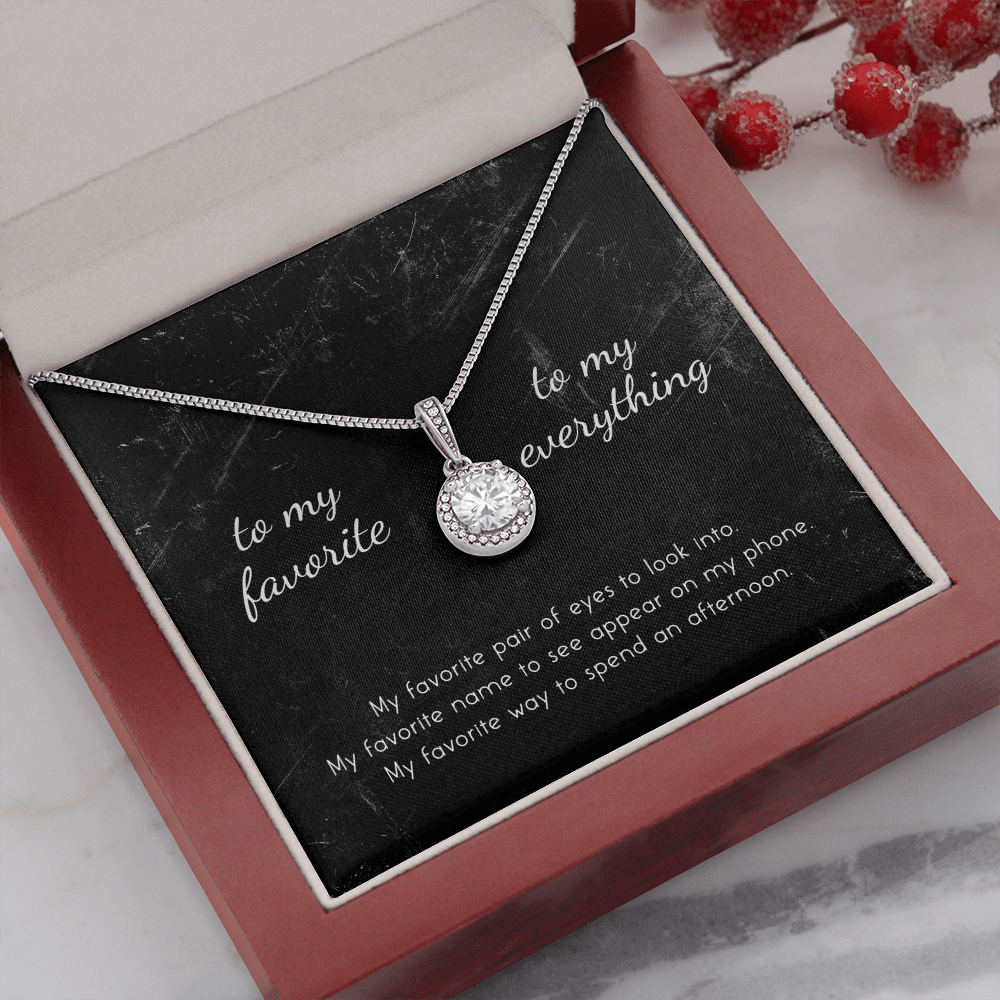 litzzy To My Favorite, To My Everything Eternal Hope Necklace - Gifts For Wife Necklace Valentines Day Custom Made Romantic Gift For My Best Wife Ever  Mahogany Style Luxury Box  