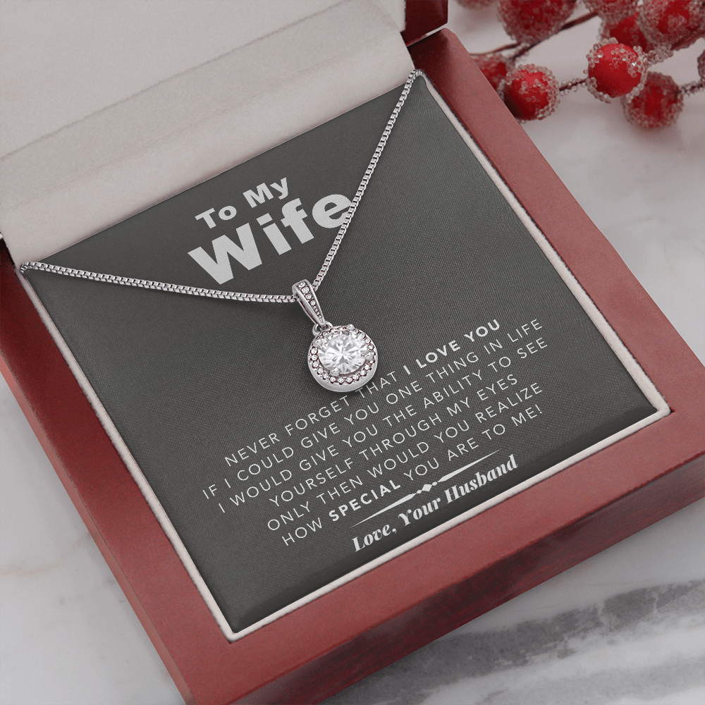 litzzy To My Wife - Never Forget That I Love You - Eternal Hope Necklace - Necklace Gift For Her, Wife, Girlfriend, Anniversary, Wedding, Valentine, Birthday with Message Card Jewelry   