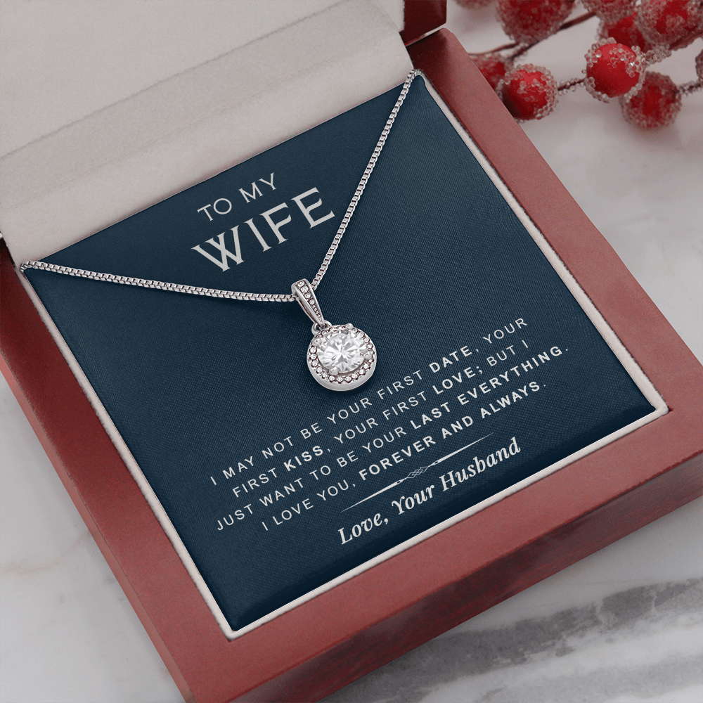 litzzy To My Wife - Last Everything - Gift For Birthday, Anniversary - Eternal Hope Necklace - Necklace Gift For Her, Wife, Girlfriend, Anniversary, Wedding, Valentine, Birthday with Message Card Jewelry Mahogany Style Luxury Box  