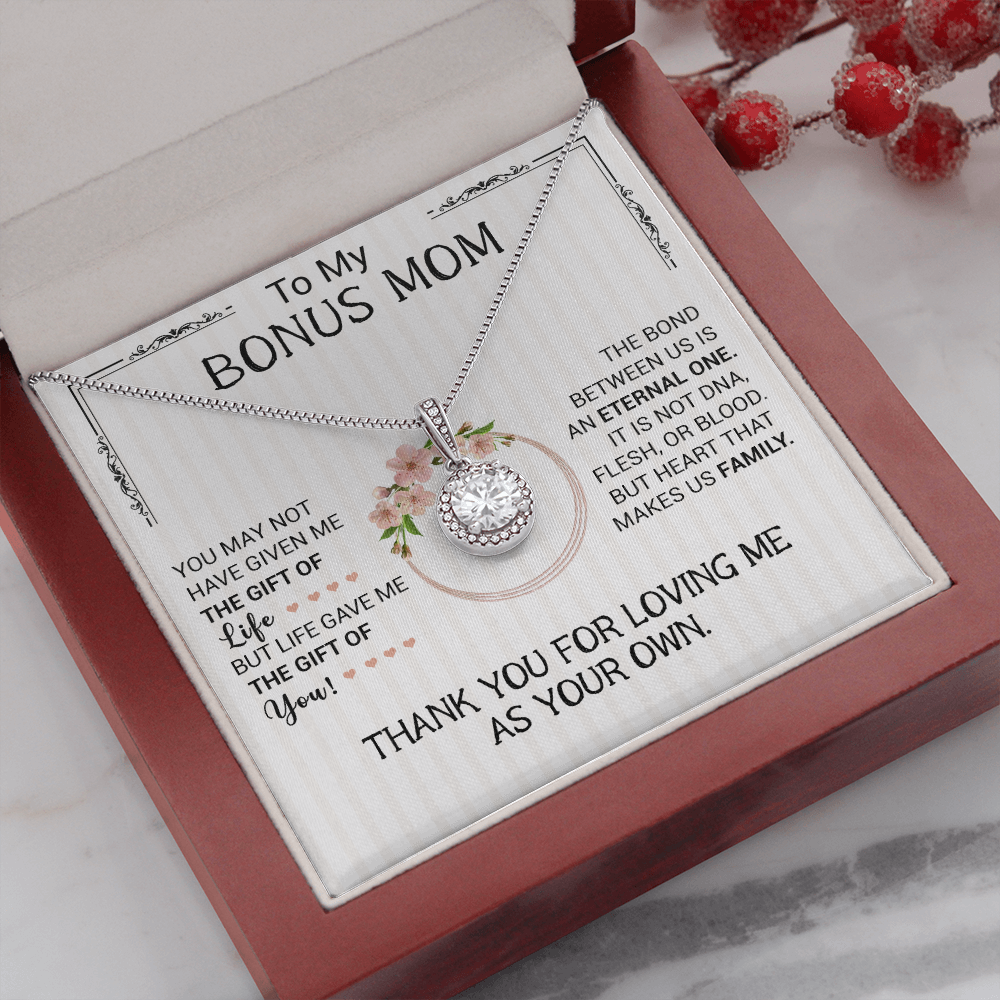 litzzy To My Bonus Mom - The Bond Between Us Is An Eternal One - Eternal Hope Necklace Jewelry   