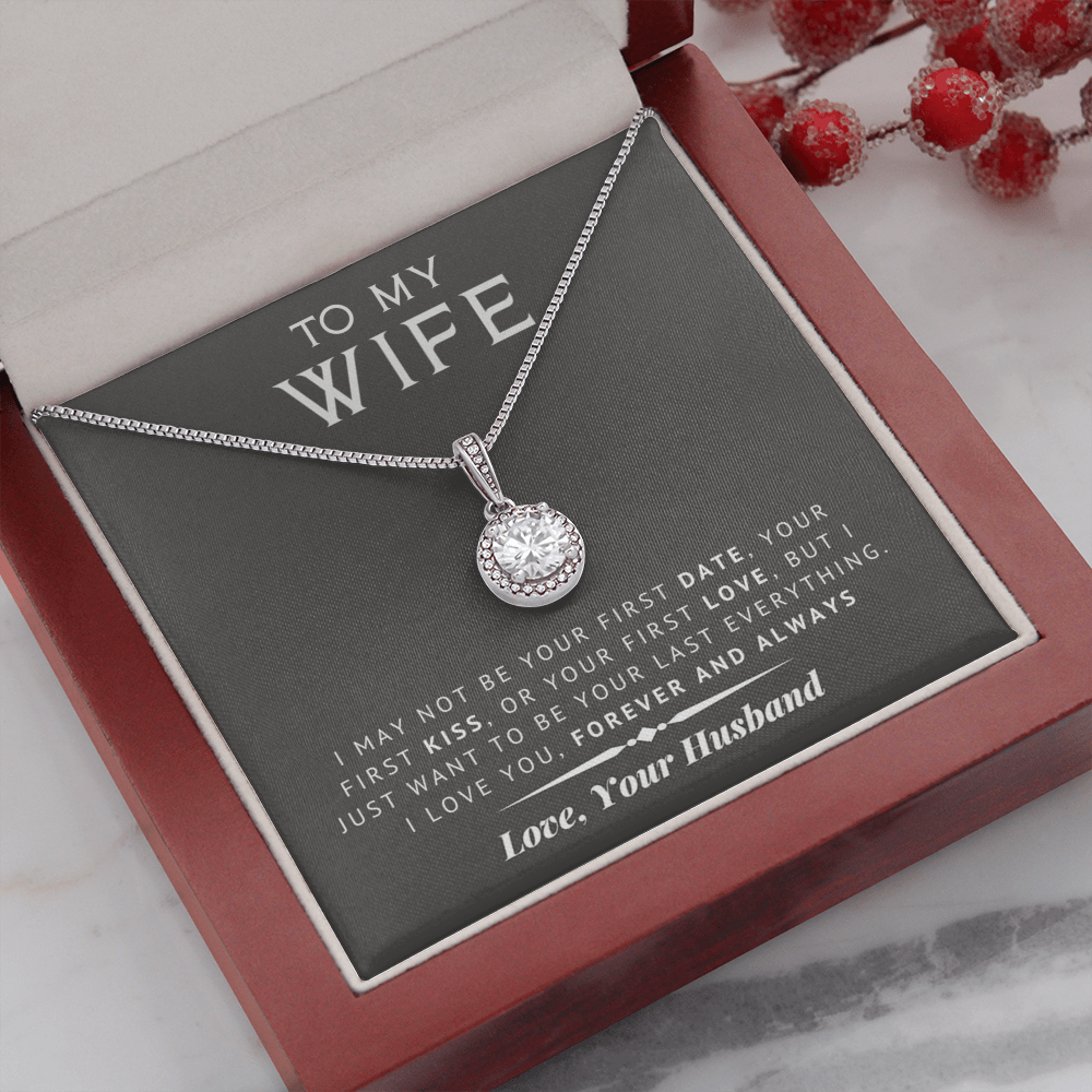 litzzy To My Wife - Last Everything - Gift For Valentine, Birthday, Anniversary - Eternal Hope Necklace - Necklace Gift For Her, Wife, Girlfriend, Anniversary, Wedding, Valentine, Birthday with Message Card Jewelry Mahogany Style Luxury Box  