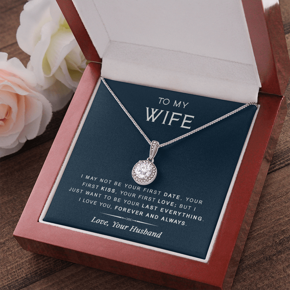 litzzy To My Wife - Last Everything - Gift For Birthday, Anniversary - Eternal Hope Necklace - Necklace Gift For Her, Wife, Girlfriend, Anniversary, Wedding, Valentine, Birthday with Message Card Jewelry   