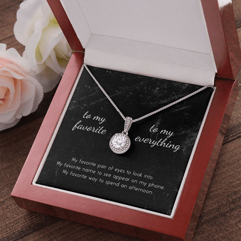litzzy To My Favorite, To My Everything Eternal Hope Necklace - Gifts For Wife Necklace Valentines Day Custom Made Romantic Gift For My Best Wife Ever    