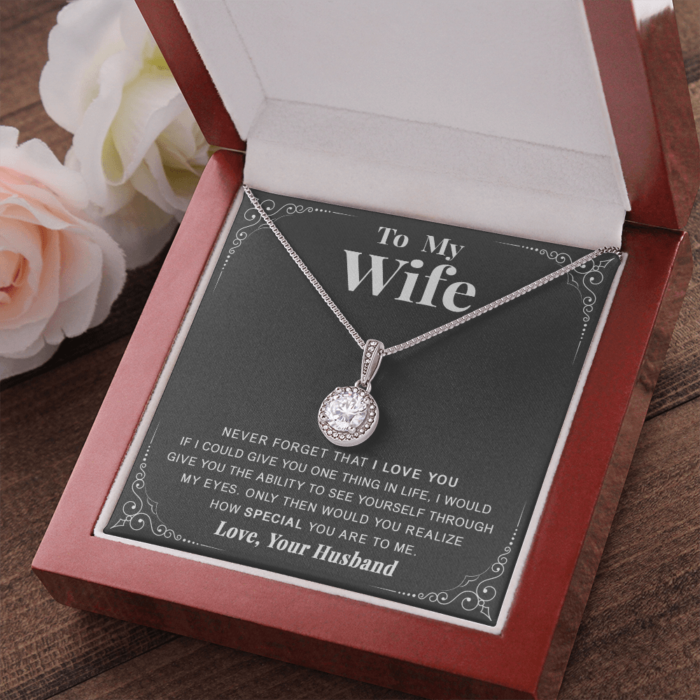 litzzy To my Wife - Never forget that I love you - Eternal Hope Necklace - Necklace Gift For Her, Wife, Girlfriend, Anniversary, Wedding, Valentine, Birthday with Message Card Jewelry   