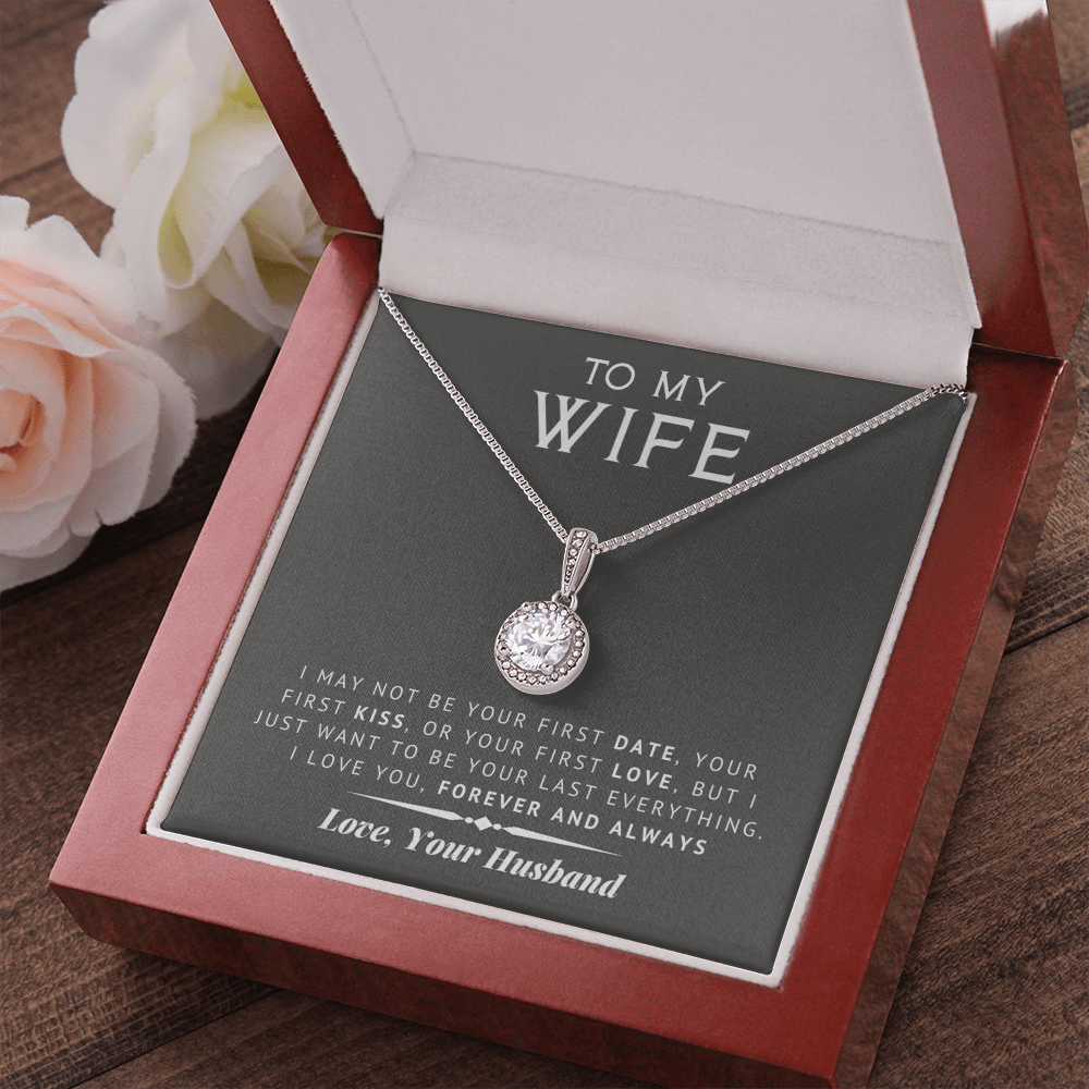 litzzy To My Wife - Last Everything - Gift For Valentine, Birthday, Anniversary - Eternal Hope Necklace - Necklace Gift For Her, Wife, Girlfriend, Anniversary, Wedding, Valentine, Birthday with Message Card Jewelry   