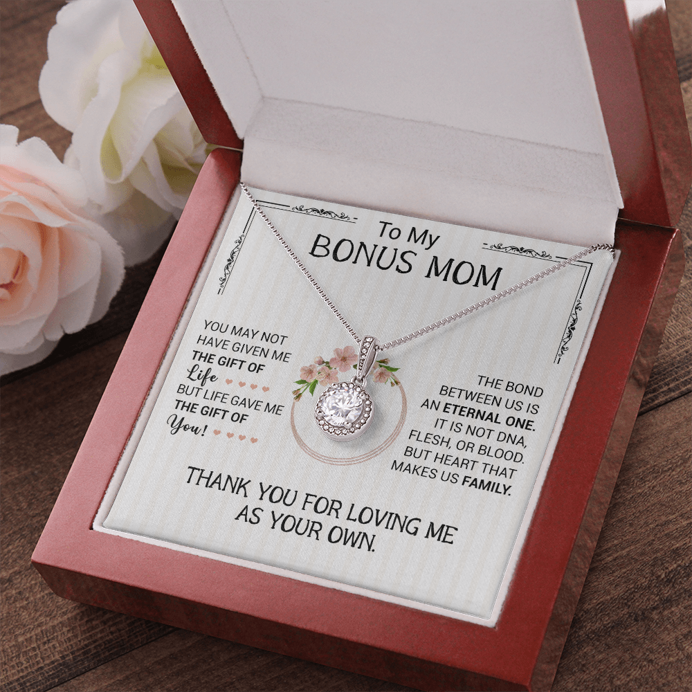 litzzy To My Bonus Mom - The Bond Between Us Is An Eternal One - Eternal Hope Necklace Jewelry   