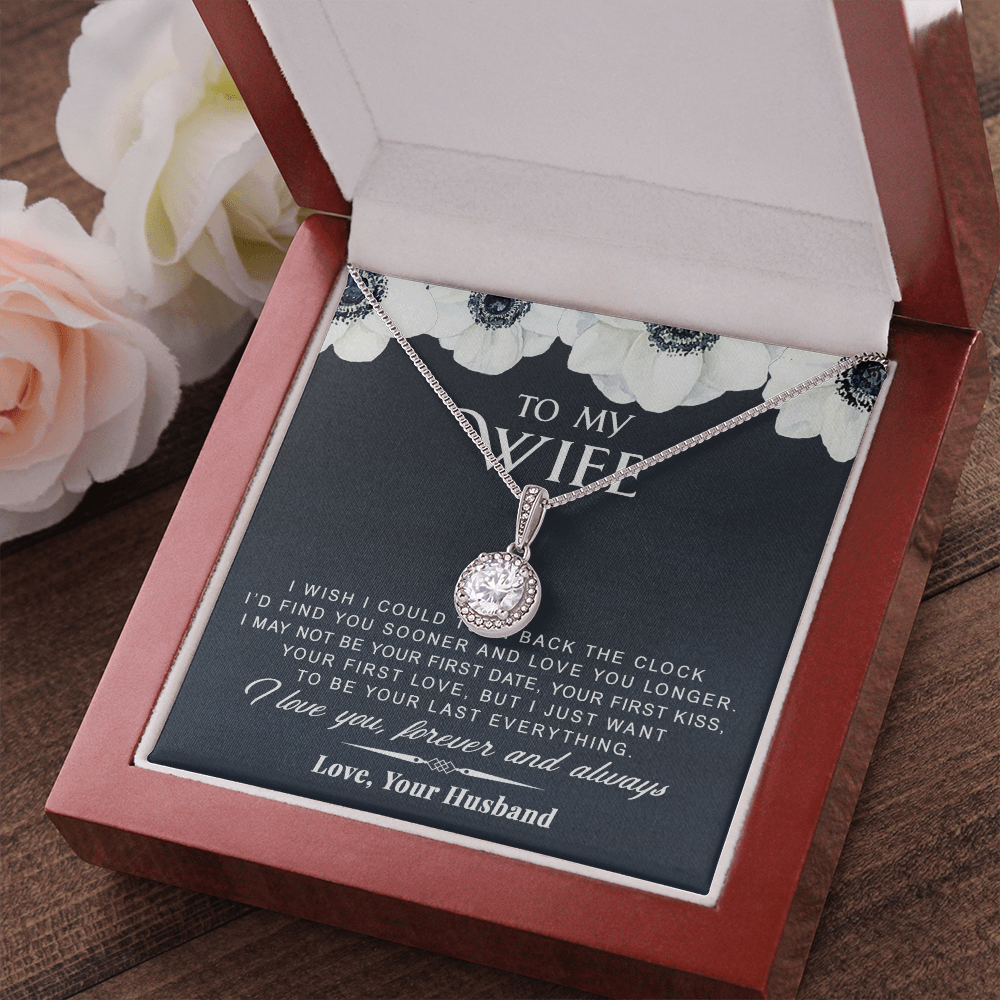 litzzy To My Wife - Turn Back The Clock - Gift For Valentine, Mother's Day, Birthday, Anniversary - Eternal Hope Necklace - Necklace Gift For Her, Wife, Girlfriend, Anniversary, Wedding, Valentine, Birthday with Message Card Jewelry   