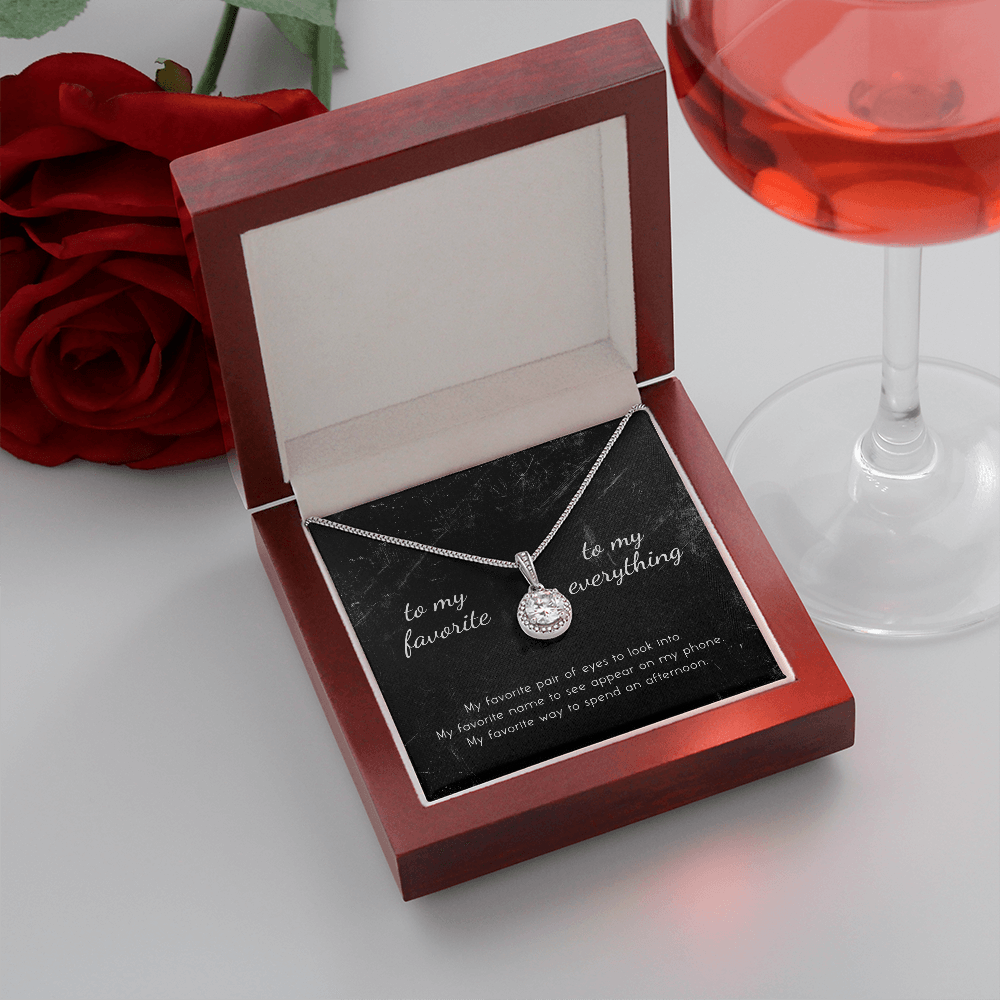litzzy To My Favorite, To My Everything Eternal Hope Necklace - Gifts For Wife Necklace Valentines Day Custom Made Romantic Gift For My Best Wife Ever    