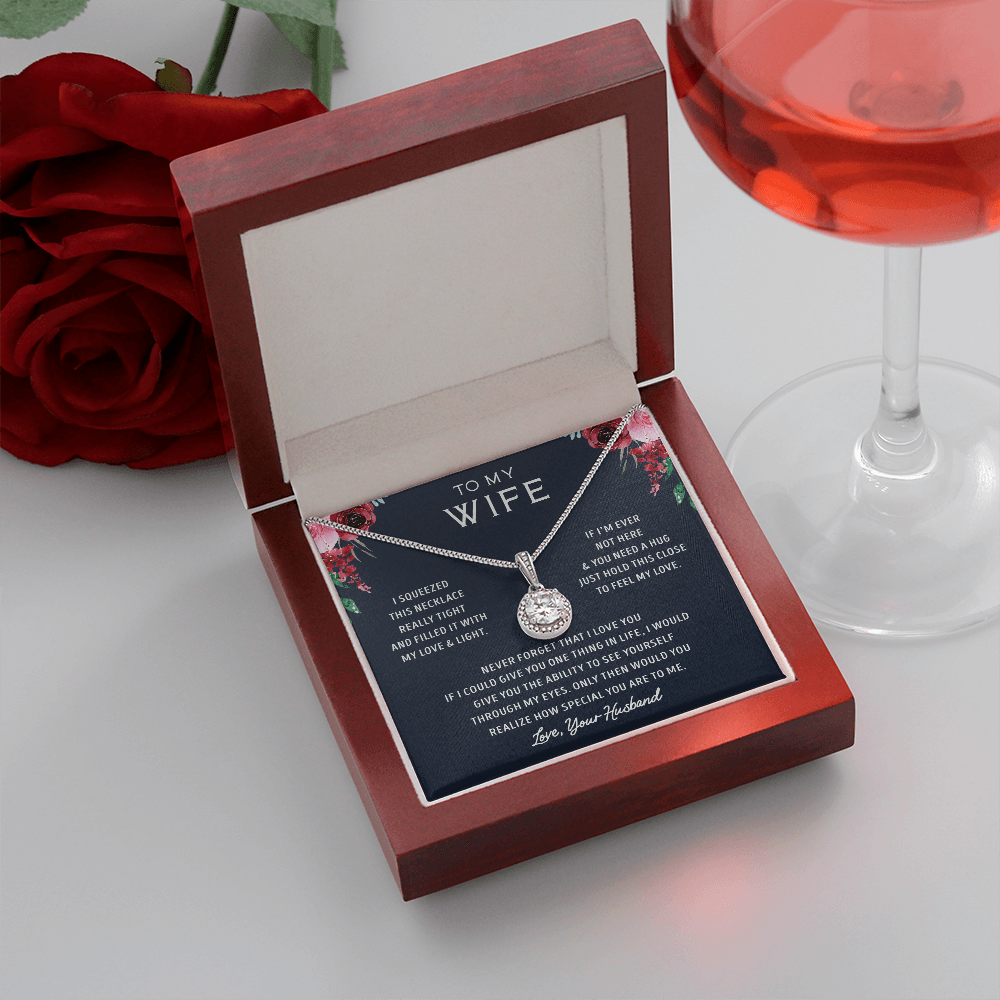litzzy To my Wife - Never Forget That I Love You - - Eternal Hope Necklace - Necklace Gift For Her, Wife, Girlfriend, Anniversary, Wedding, Valentine, Birthday with Message Card Jewelry   