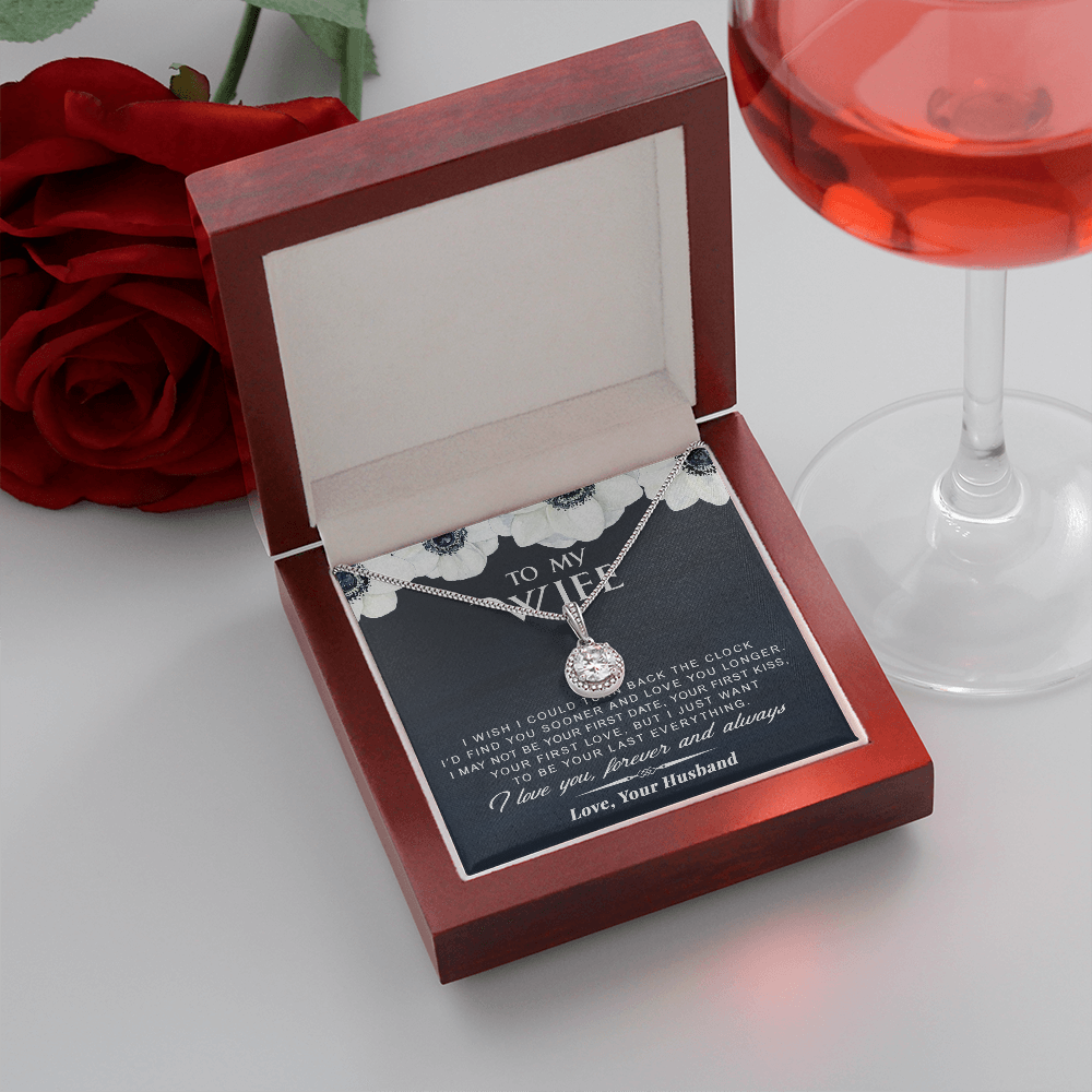 litzzy To My Wife - Turn Back The Clock - Gift For Valentine, Mother's Day, Birthday, Anniversary - Eternal Hope Necklace - Necklace Gift For Her, Wife, Girlfriend, Anniversary, Wedding, Valentine, Birthday with Message Card Jewelry   