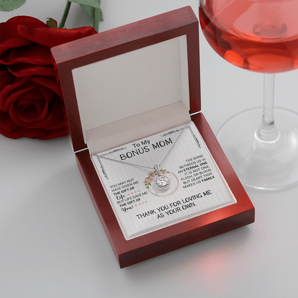 litzzy To My Bonus Mom - The Bond Between Us Is An Eternal One - Eternal Hope Necklace Jewelry   