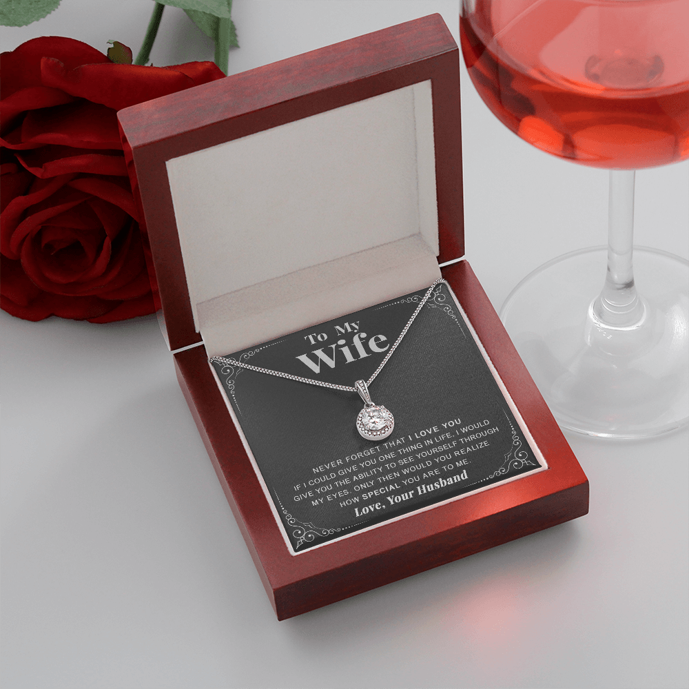 litzzy To my Wife - Never forget that I love you - Eternal Hope Necklace - Necklace Gift For Her, Wife, Girlfriend, Anniversary, Wedding, Valentine, Birthday with Message Card Jewelry   