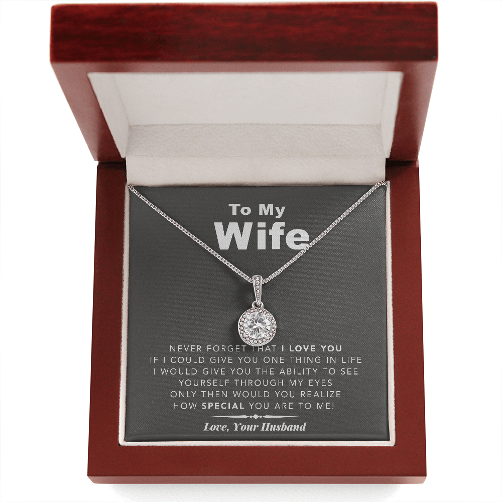 litzzy To My Wife - Never Forget That I Love You - Eternal Hope Necklace - Necklace Gift For Her, Wife, Girlfriend, Anniversary, Wedding, Valentine, Birthday with Message Card Jewelry   