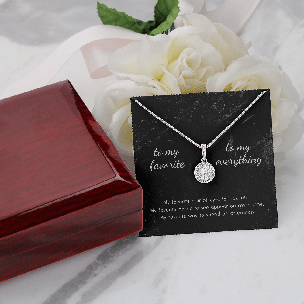 litzzy To My Favorite, To My Everything Eternal Hope Necklace - Gifts For Wife Necklace Valentines Day Custom Made Romantic Gift For My Best Wife Ever    