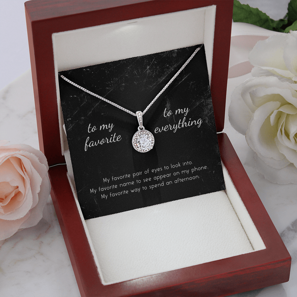 litzzy To My Favorite, To My Everything Eternal Hope Necklace - Gifts For Wife Necklace Valentines Day Custom Made Romantic Gift For My Best Wife Ever    
