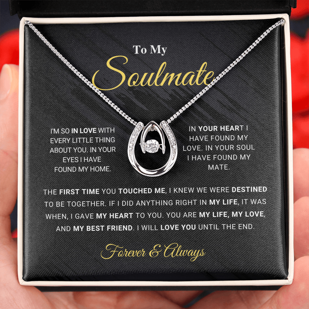 litzzy To My Soulmate - Lucky In Love Necklace - To My Soulmate - Gift For Soulmate Jewelry Standard Box  