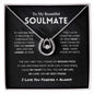 litzzy To My Beautiful Soulmate - Lucky In Love Necklace - To My Soulmate - Gift For Soulmate Jewelry Two Tone Box  