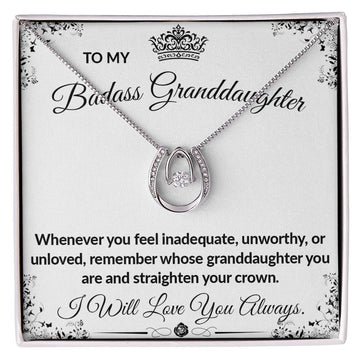 litzzy To My Granddaughter - My Badass Granddaughter - Litzzy Lucky In Love Necklace - Necklace for Granddaughter from Grandparents DC00025HO Jewelry   