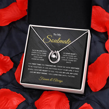 litzzy To My Beautiful Soulmate - Litzzy Lucky In Love Necklace - Necklace For Valentines - Gift For Wife, Girlfriend Jewelry   