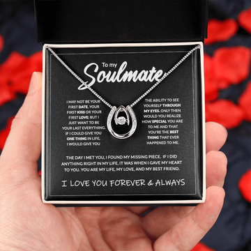 litzzy To My Soulmate - Lucky In Love Necklace - Necklace Gift Set - To My Soulmate, Gift For Soulmate Jewelry Standard Box  