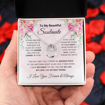 litzzy To My Beautiful Soulmate - Missing Piece - Lucky In Love - To My Soulmate - Gift For Soulmate Jewelry Standard Box  