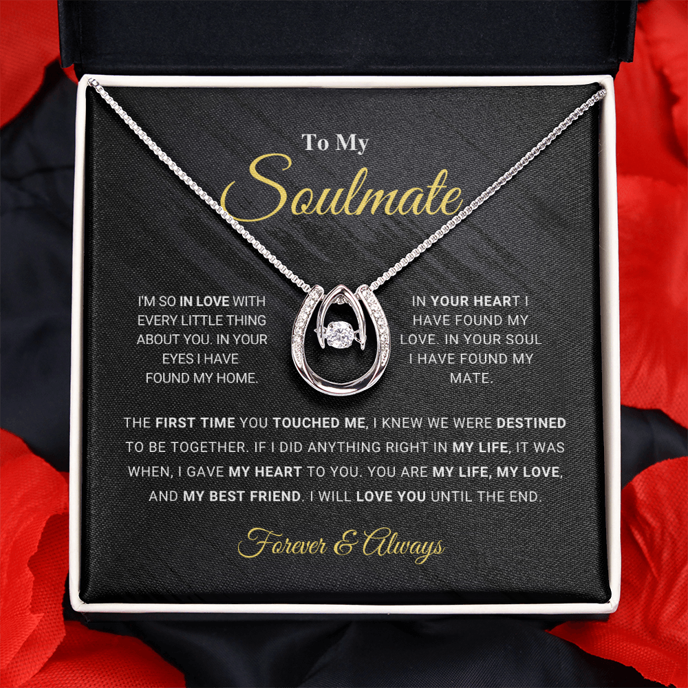 litzzy To My Soulmate - Lucky In Love Necklace - To My Soulmate - Gift For Soulmate Jewelry   