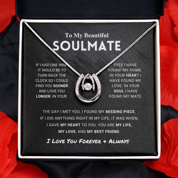 litzzy To My Beautiful Soulmate - Lucky In Love Necklace - To My Soulmate - Gift For Soulmate Jewelry   