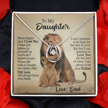 litzzy Proud Lion, Litzzy To My Daughter Lucky In Love Necklace Jewelry   