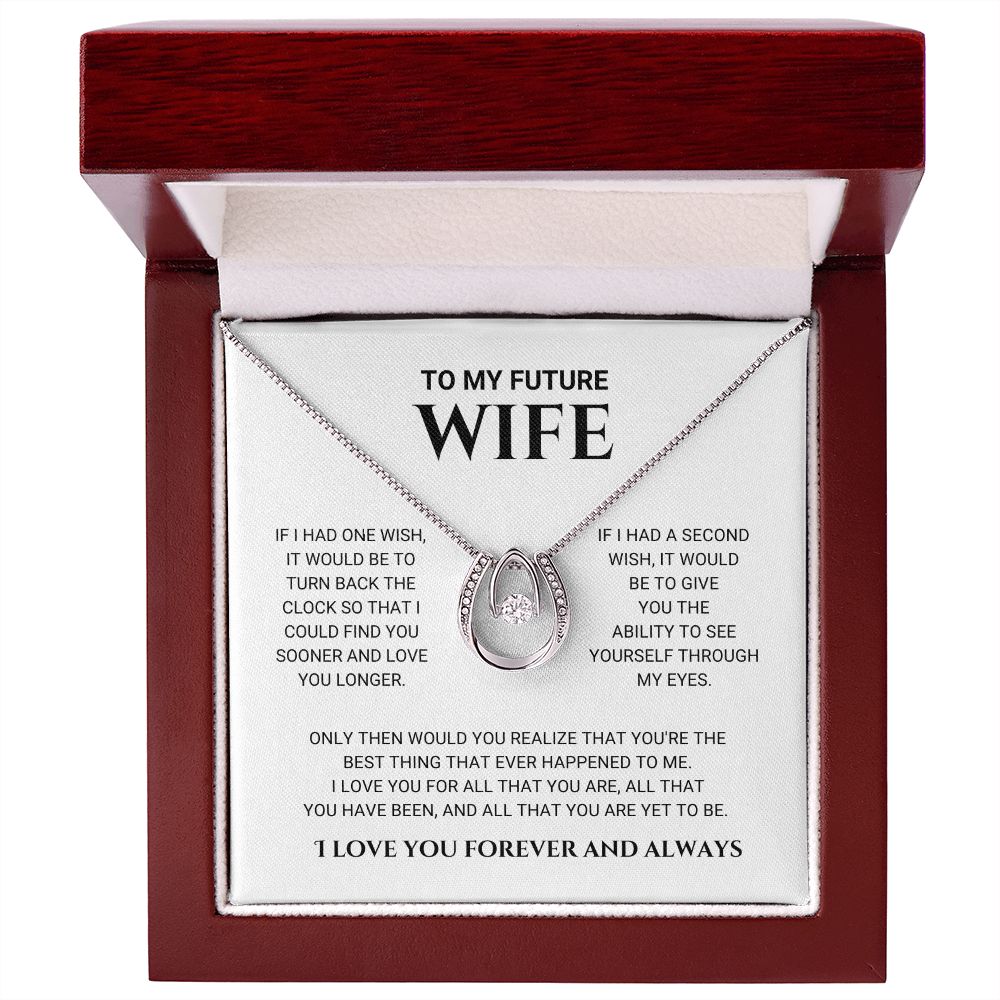 litzzy To My Future Wife - Best Thing - Lucky In Love Necklace - Lucky In Love Necklace  - To My Future Wife, Gift For Future Wife Jewelry Luxury Box w/LED  
