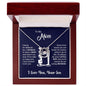 litzzy Litzzy Lucky In Love Necklace To My Mom, Precious Mom Necklace for Mom from Son Jewelry Luxury Box w/LED  
